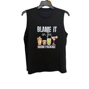Unbranded Tank Black with Blame It On Drink Package Womans Size XL
